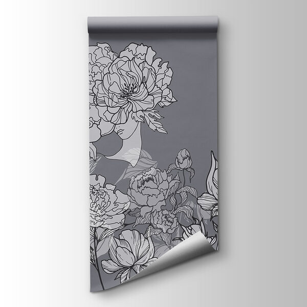 Group of flowers on a gray background