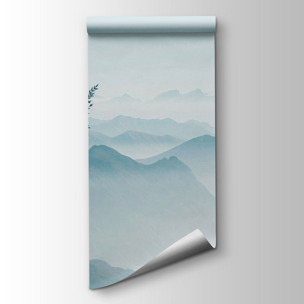 A landscape with mountains and trees