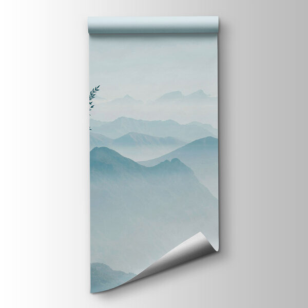 A landscape with mountains and trees