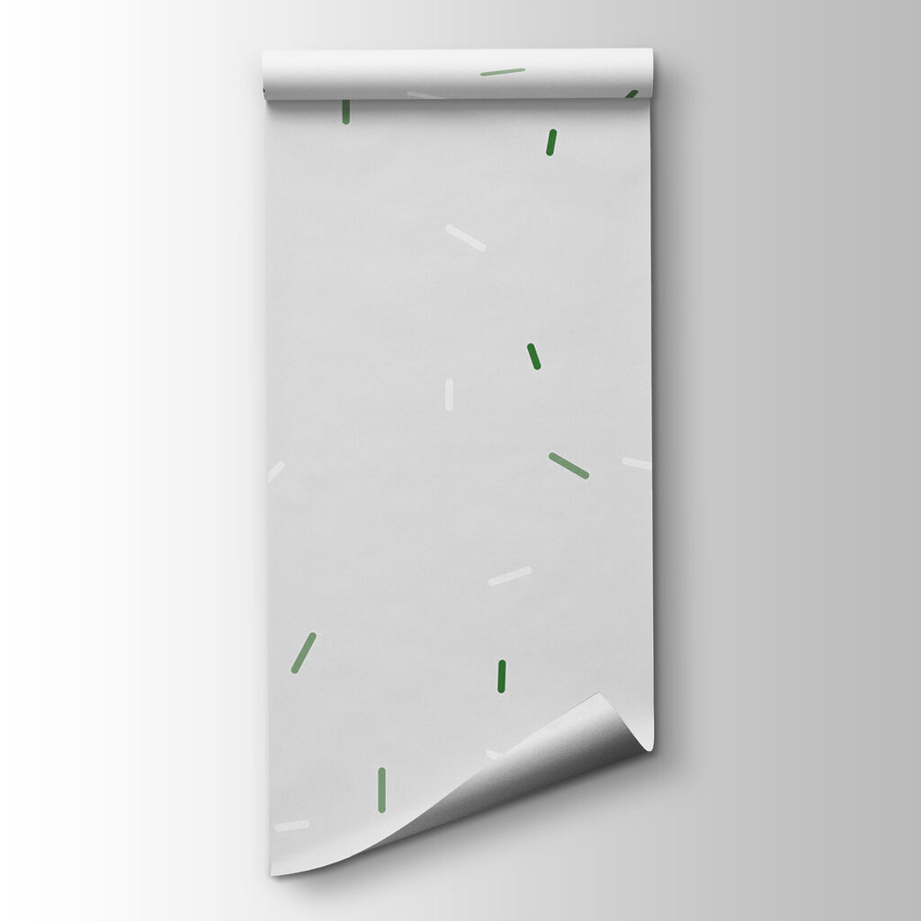 White background with green and white specks