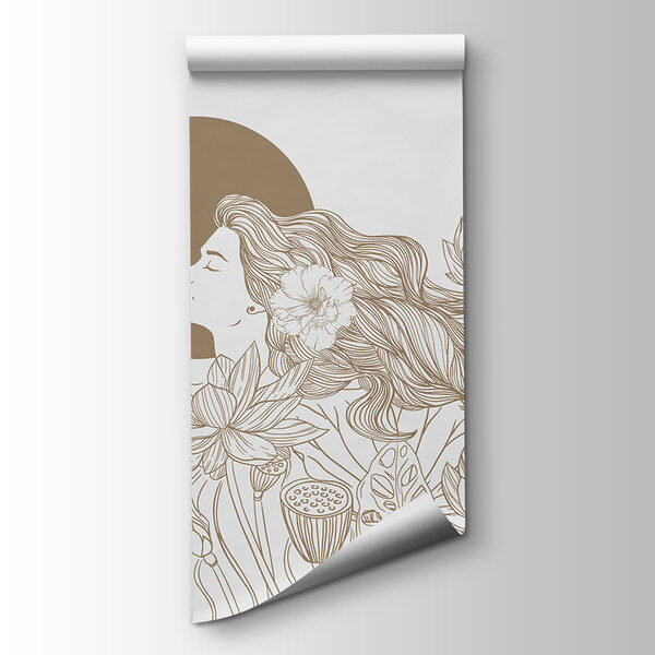 Woman with long hair and flowers Woman with long hair and flowers