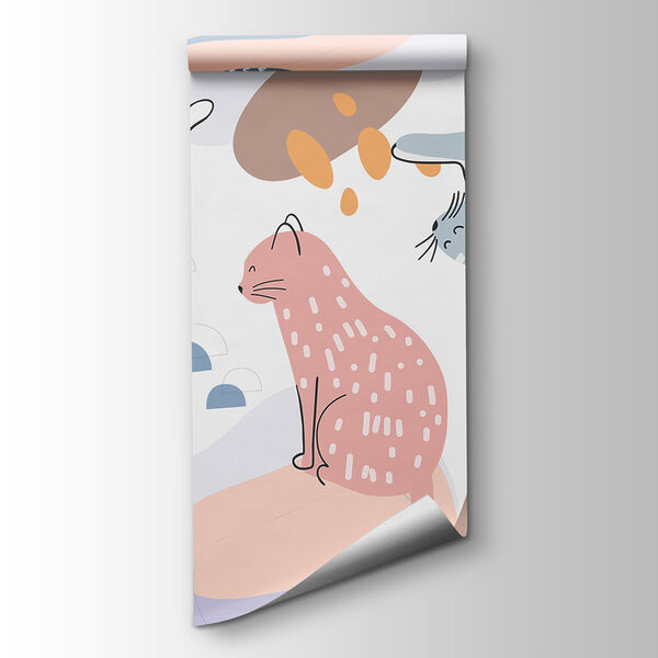 Group of cats on a colorful background