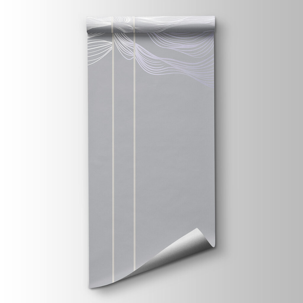 White and purple line art