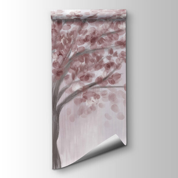 Painting of a tree with pink leaves Painting of a tree with pink leaves