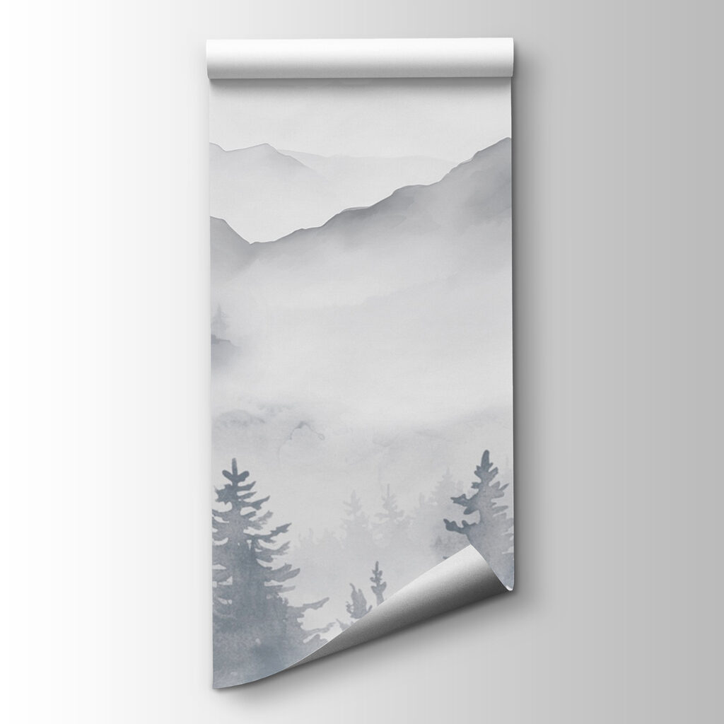 Landscape of mountains and trees