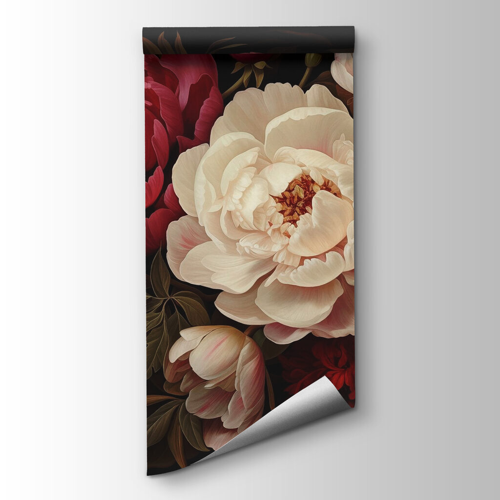 Painting of flowers on a black background Painting of flowers on a black background