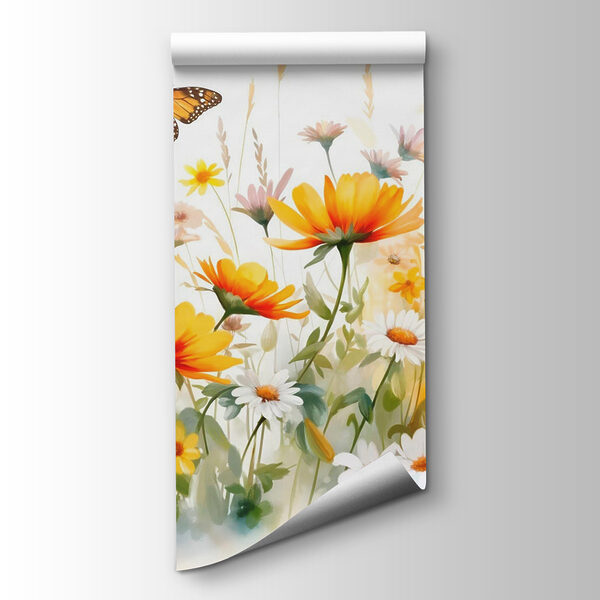 Butterfly flying over flowers Butterfly flying over flowers