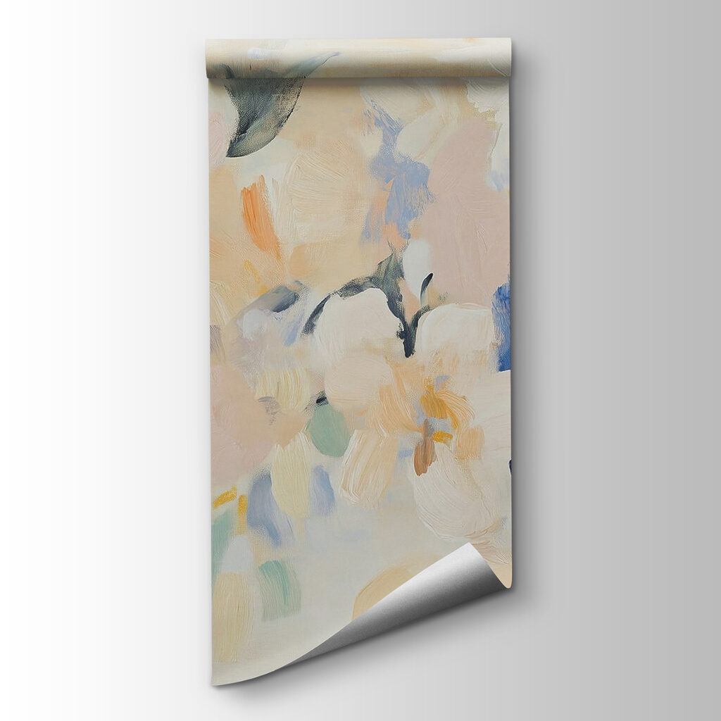 Painting of flowers on a white surface Painting of flowers on a white surface