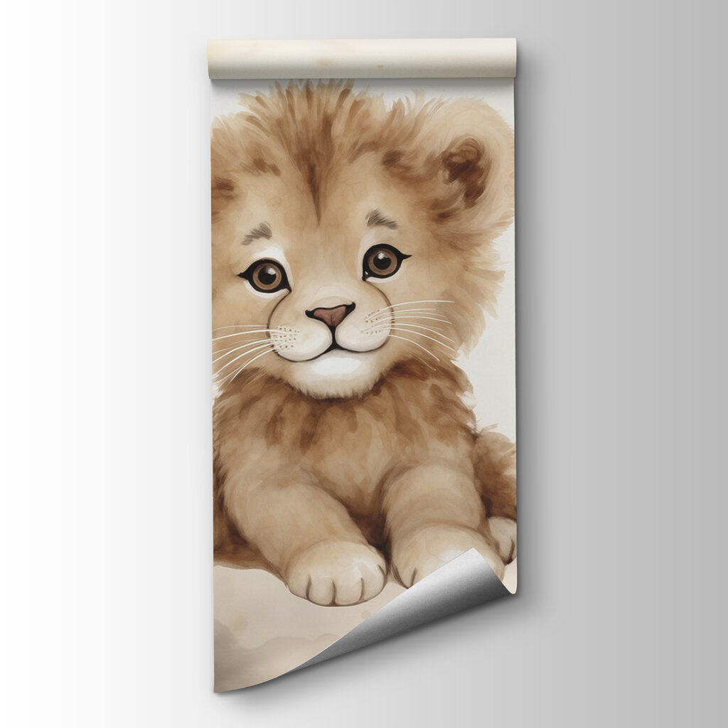 Watercolor of a lion cub Watercolor of a lion cub