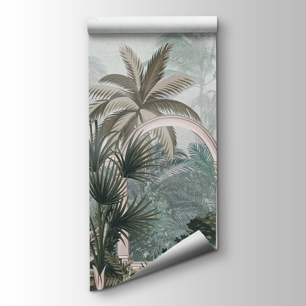 Wallpaper with palm trees and a balcony Wallpaper with palm trees and a balcony
