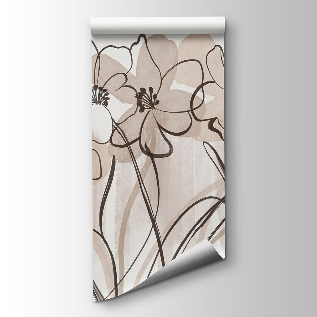 Line of flowers on a white background Line of flowers on a white background