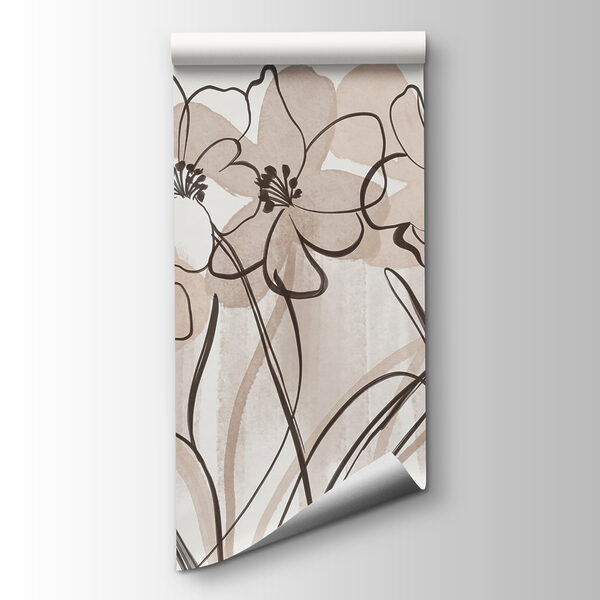 Line of flowers on a white background Line of flowers on a white background