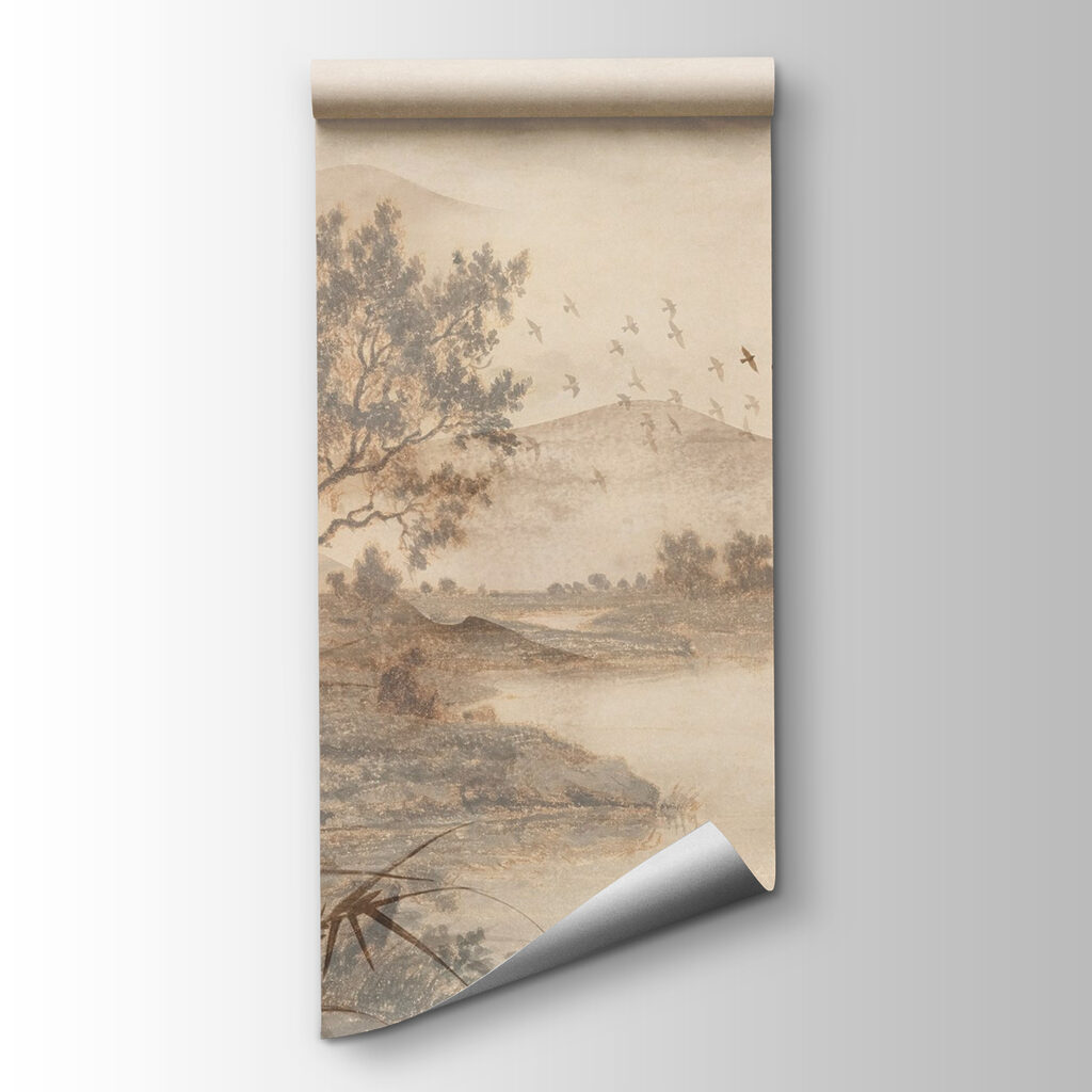 Landscape with trees and a river