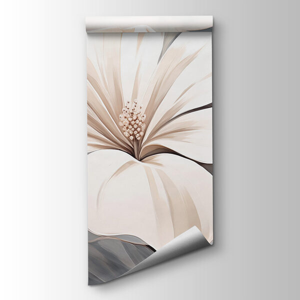 White flower on a gray background