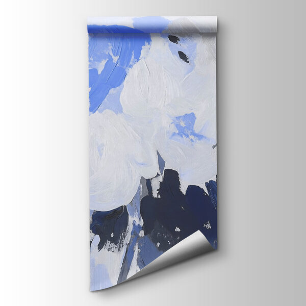 Painting of flowers in blue and grey Painting of flowers in blue and grey