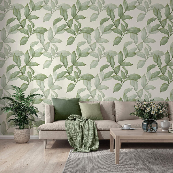 Patroon van bladeren op een witte achtergrond Patroon van bladeren op een witte achtergrond