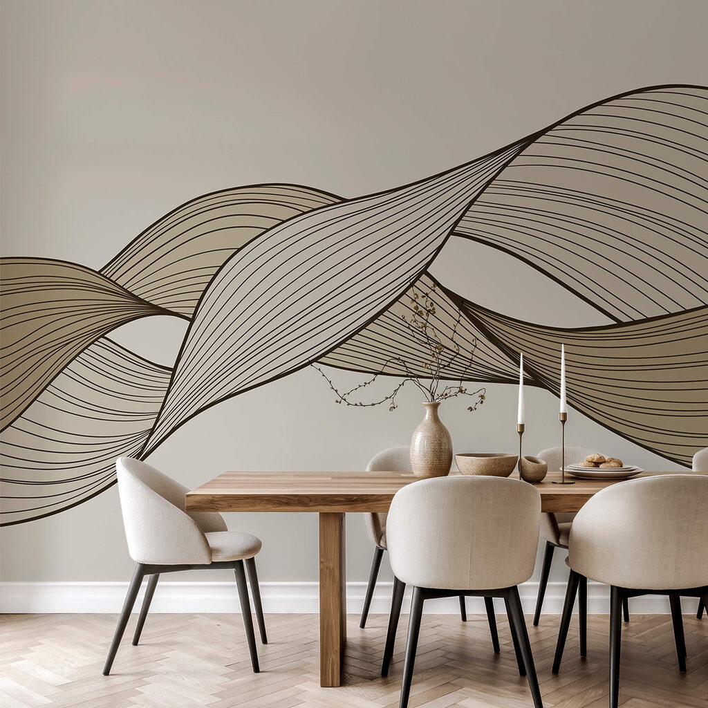 Bruine en zwarte golvende lijnen Bruine en zwarte golvende lijnen