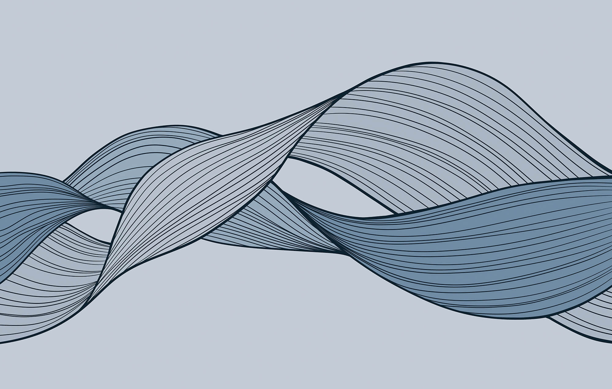 Blue and black wavy lines