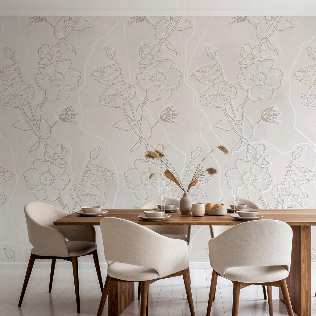 Wit en bruin bloemenpatroon Wit en bruin bloemenpatroon