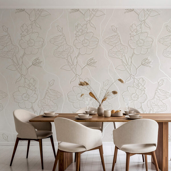 Wit en bruin bloemenpatroon Wit en bruin bloemenpatroon