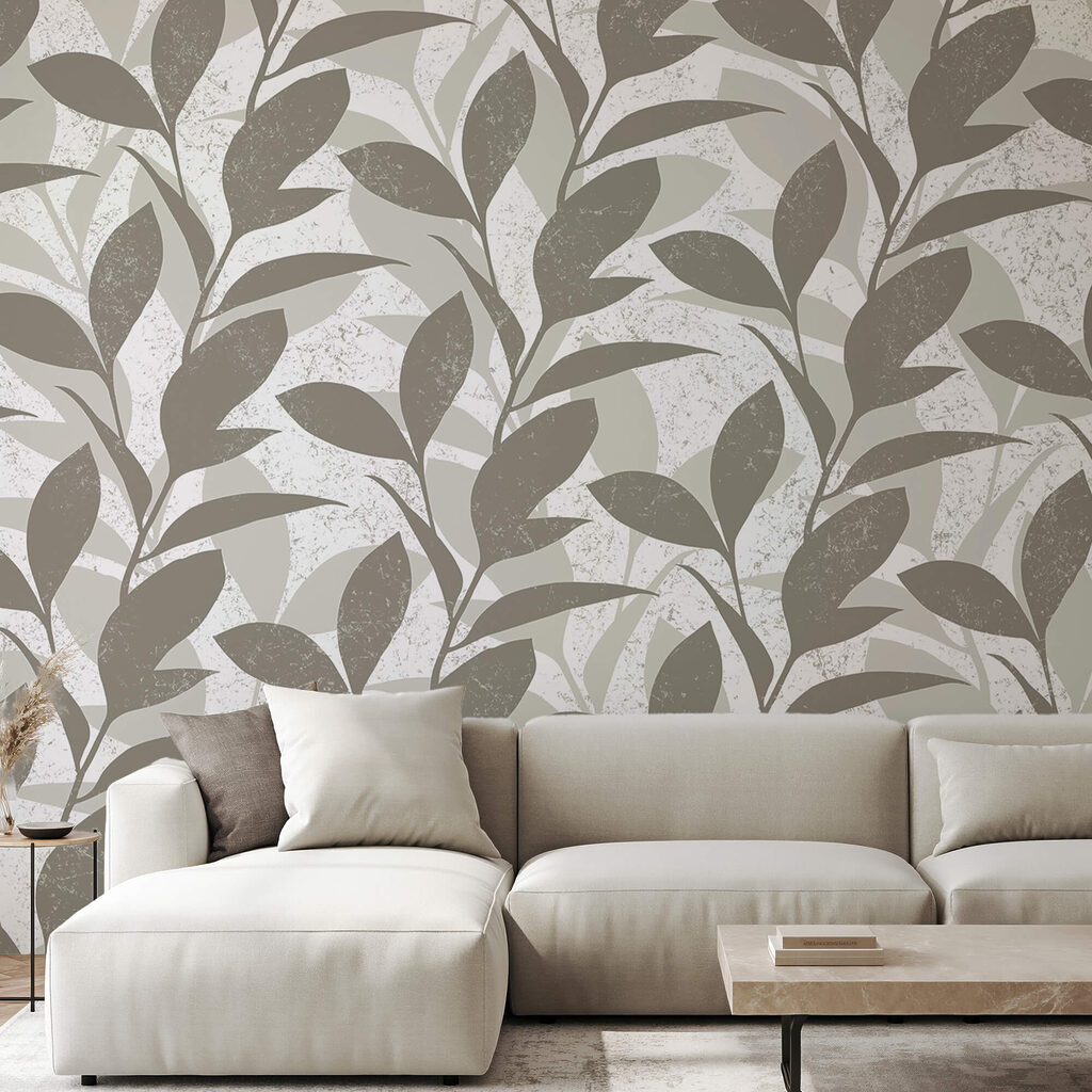 Patroon van bladeren op een witte achtergrond Patroon van bladeren op een witte achtergrond