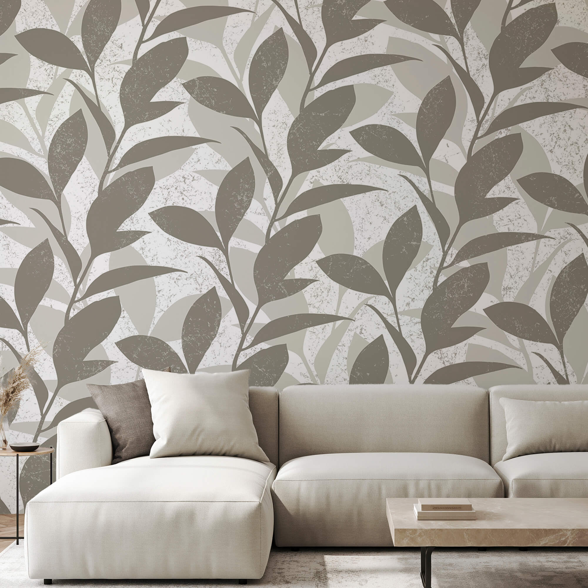 Patroon van bladeren op een witte achtergrond Patroon van bladeren op een witte achtergrond