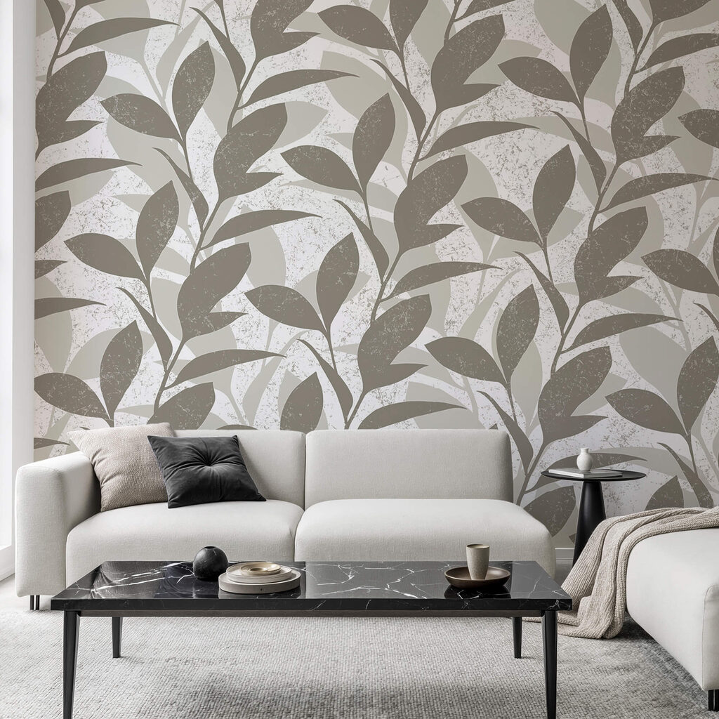 Patroon van bladeren op een witte achtergrond Patroon van bladeren op een witte achtergrond