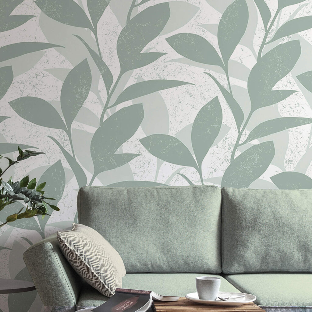 Patroon van bladeren op een witte achtergrond Patroon van bladeren op een witte achtergrond