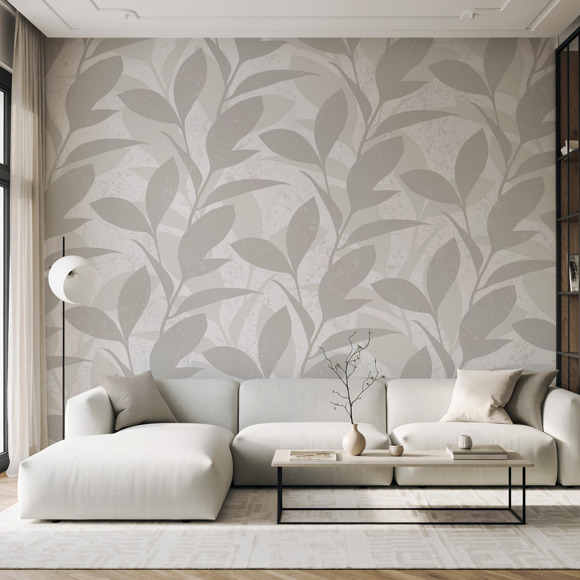 Patroon van bladeren op een witte achtergrond