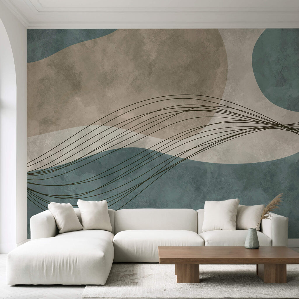 Blauwe en witte achtergrond met cirkels en lijnen