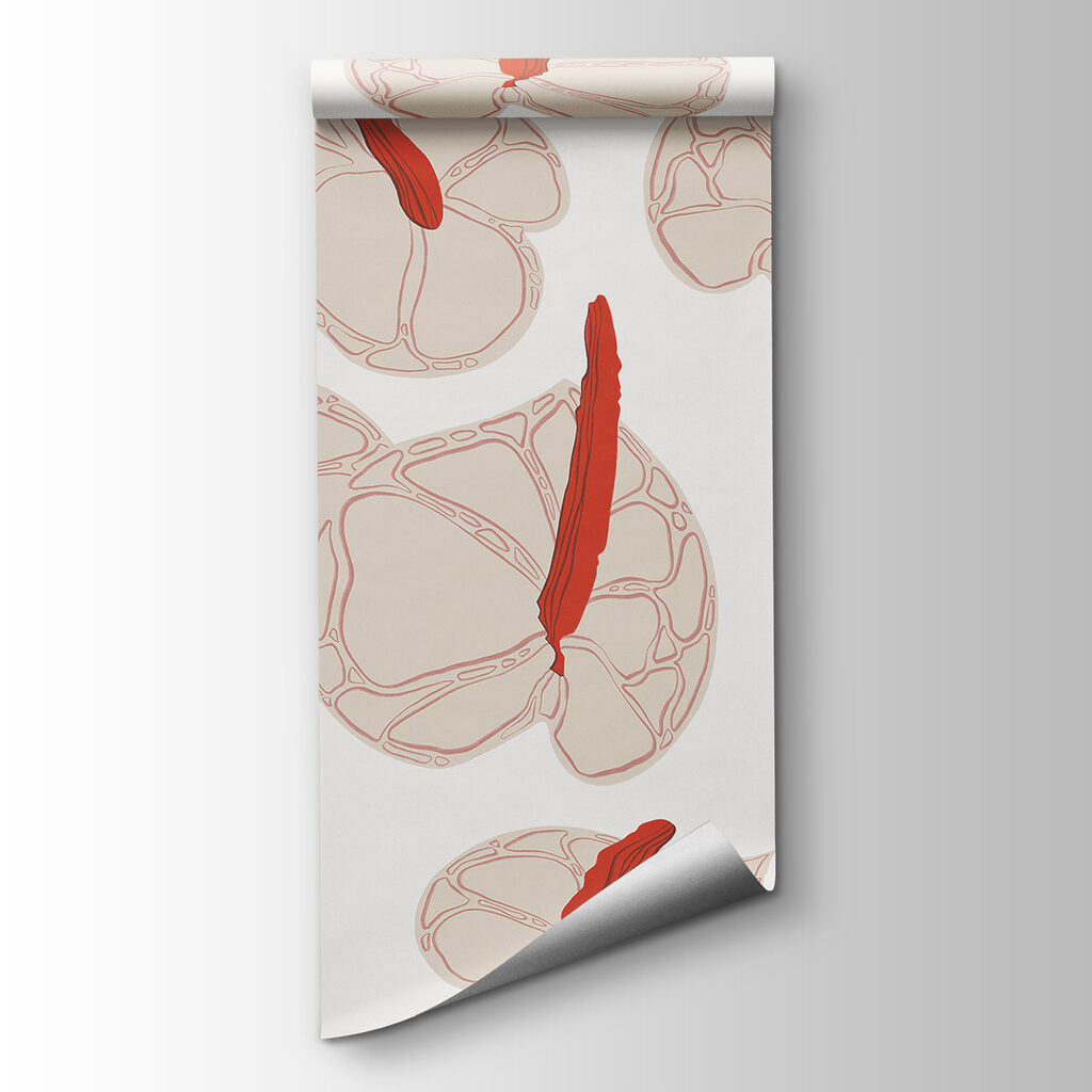 Pattern of flowers on a white background