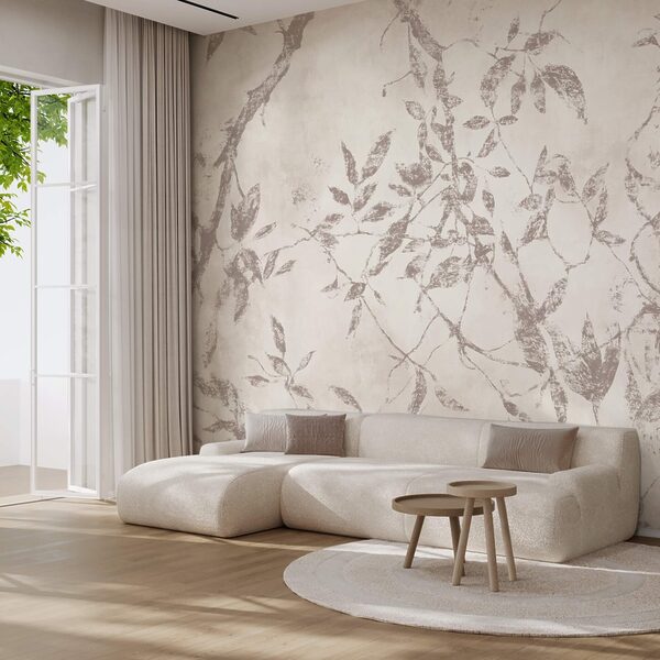 Bladpatronen op een zachte achtergrond Bladpatronen op een zachte achtergrond