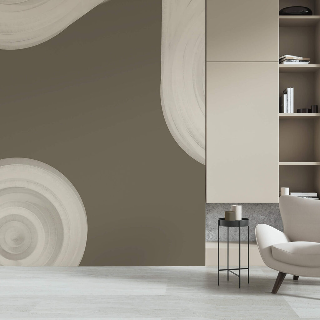 Wit wervelend object op een bruine achtergrond Wit wervelend object op een bruine achtergrond