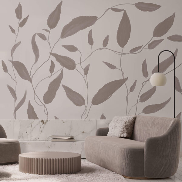 Tekening van bladeren op een witte achtergrond