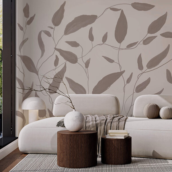 Tekening van bladeren op een witte achtergrond