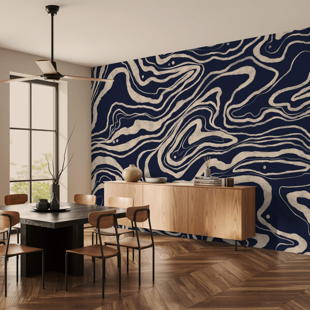 Zwart-wit wervelend patroon