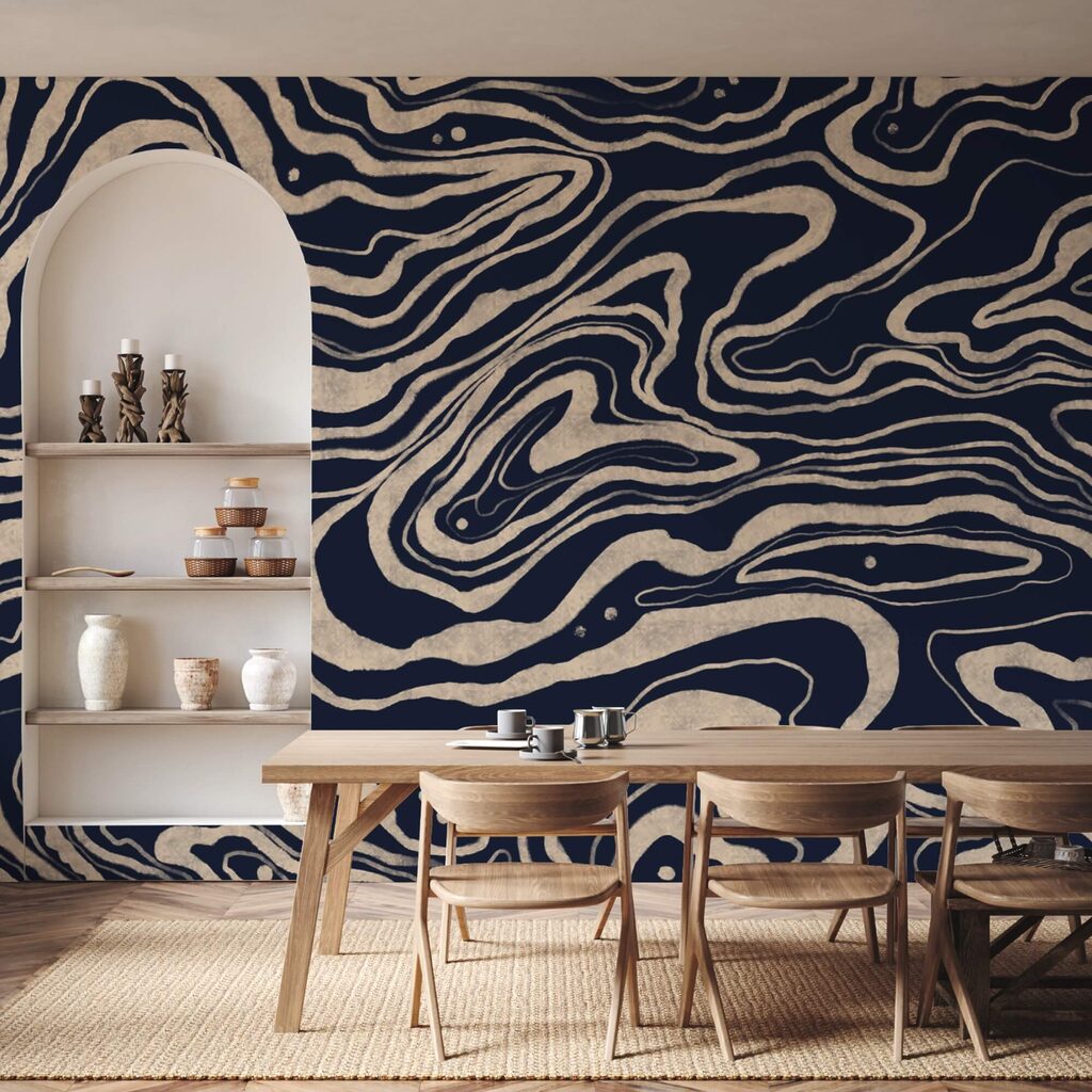 Zwart-wit wervelend patroon