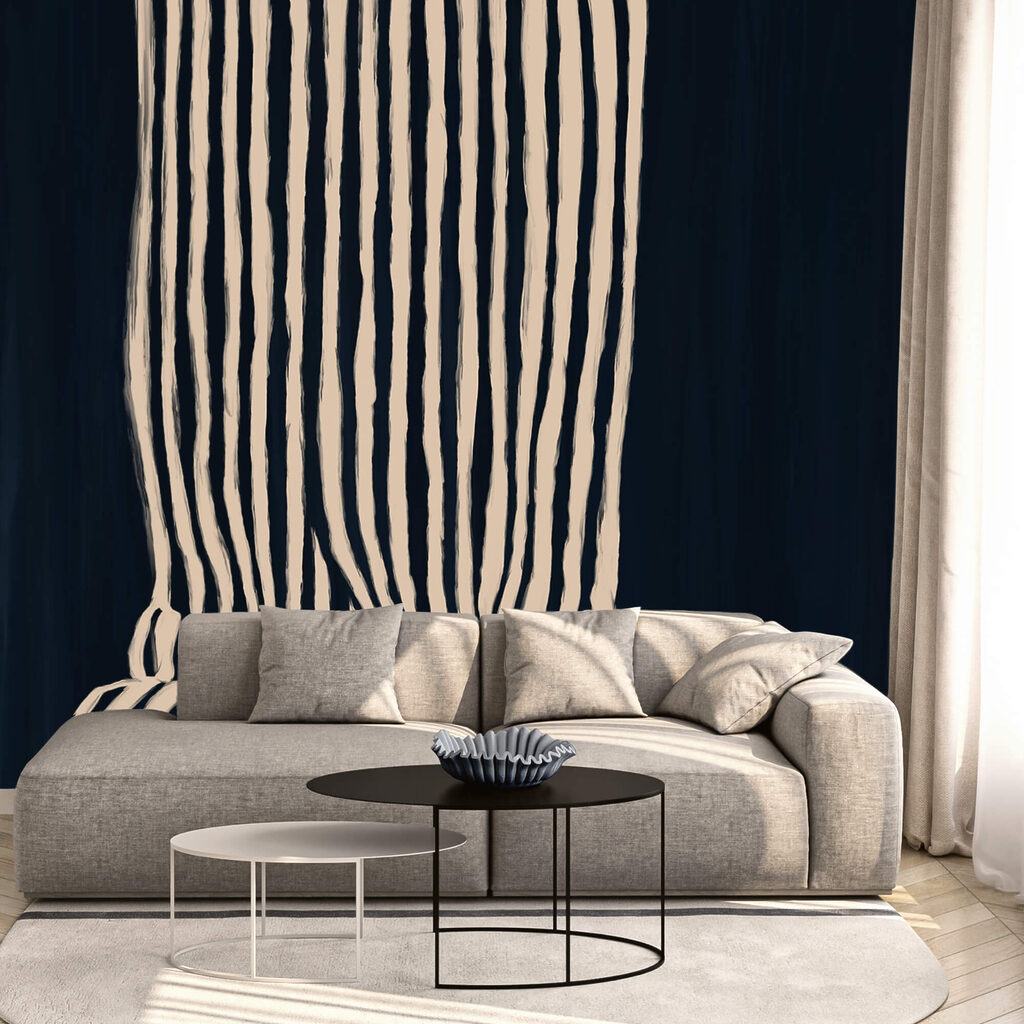 Zwart-wit gestreept gordijn Zwart-wit gestreept gordijn