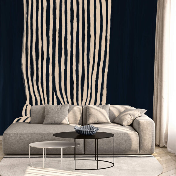 Zwart-wit gestreept gordijn Zwart-wit gestreept gordijn