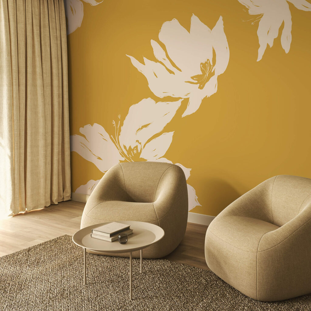 Bloemmotief op een warme achtergrond