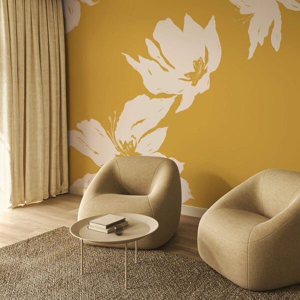 Bloemmotief op een warme achtergrond