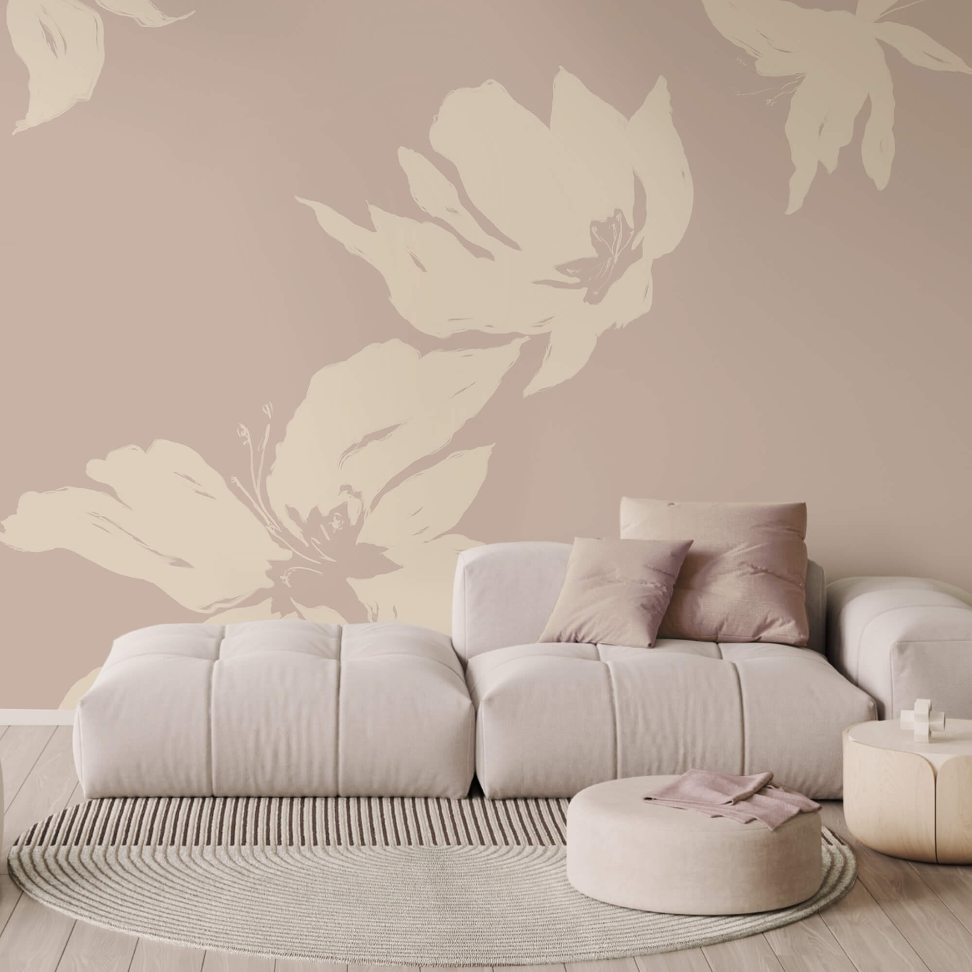 Zachte bloemen op een rustige achtergrond