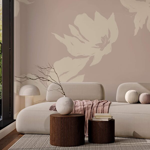 Zachte bloemen op een rustige achtergrond