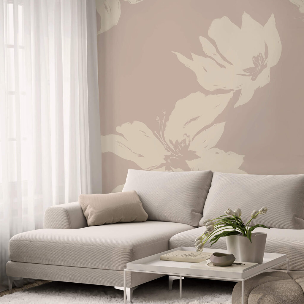 Zachte bloemen op een rustige achtergrond