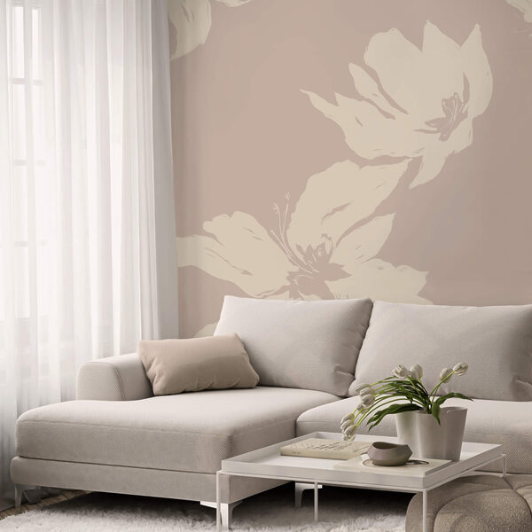 Zachte bloemen op een rustige achtergrond