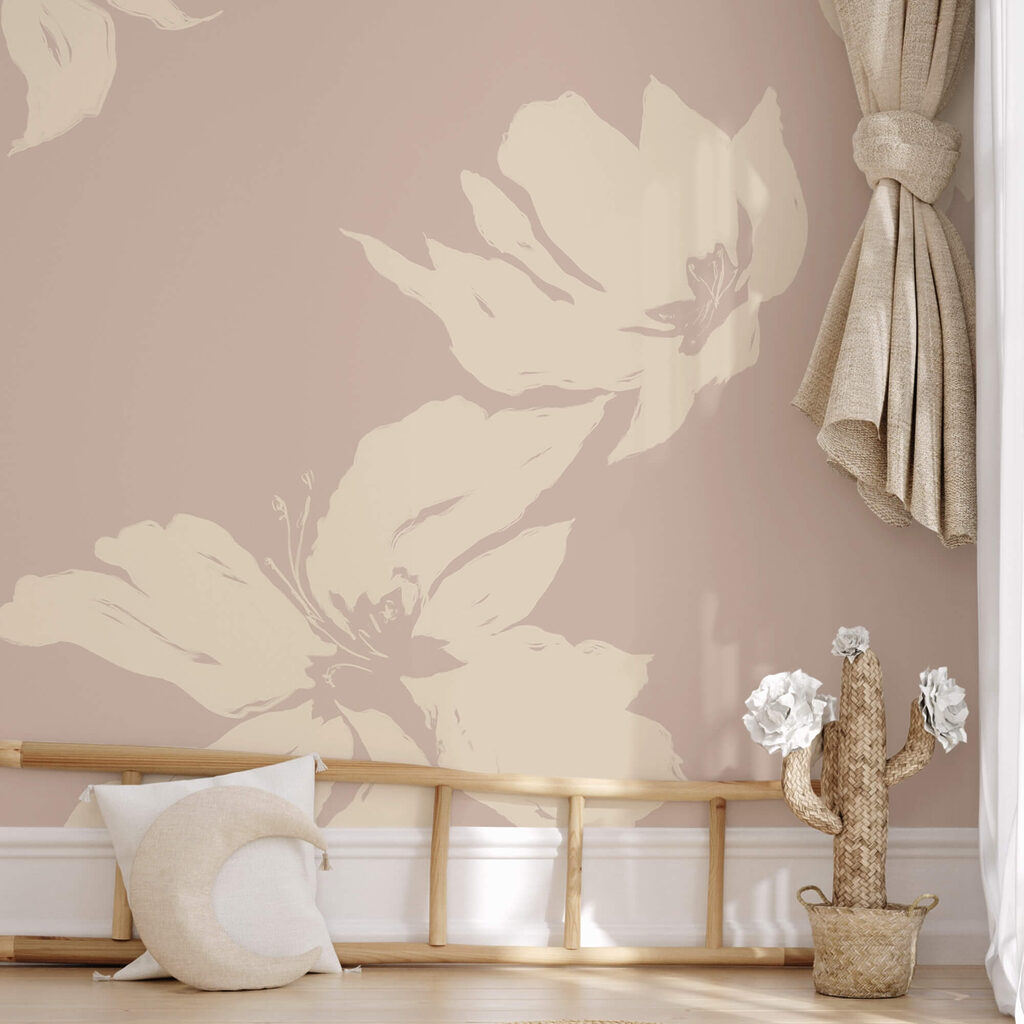 Zachte bloemen op een rustige achtergrond