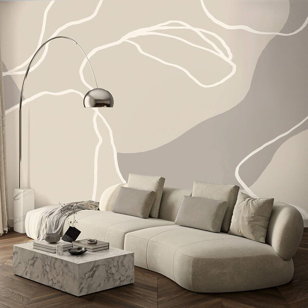 Witte lijnen op een beige achtergrond