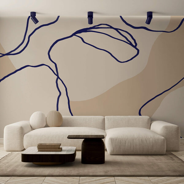 Vloeiende lijnen op zachte achtergrond