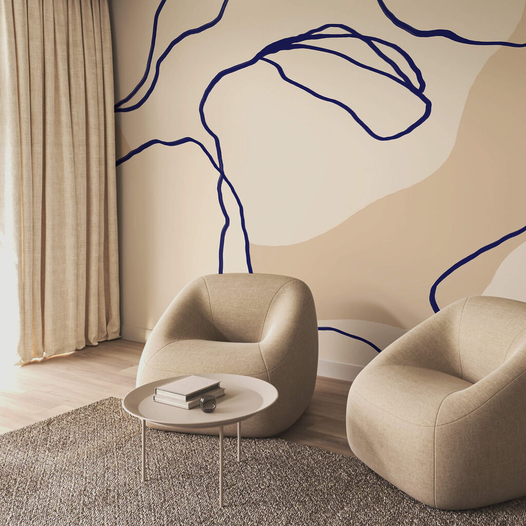 Vloeiende lijnen op zachte achtergrond