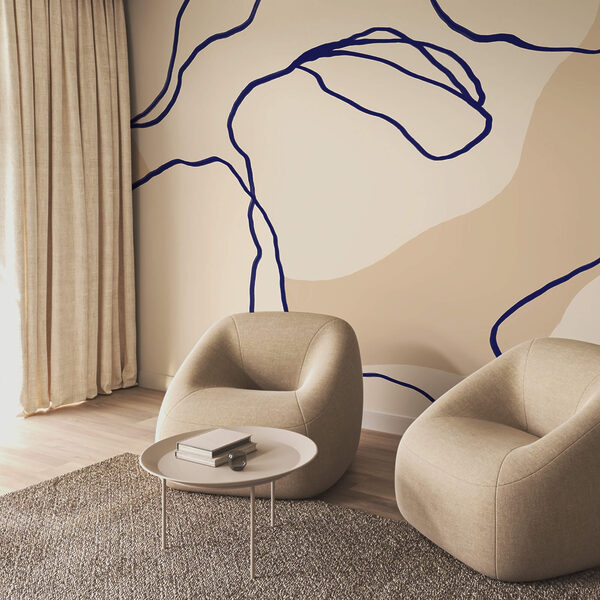 Vloeiende lijnen op zachte achtergrond